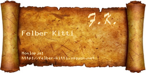 Felber Kitti névjegykártya